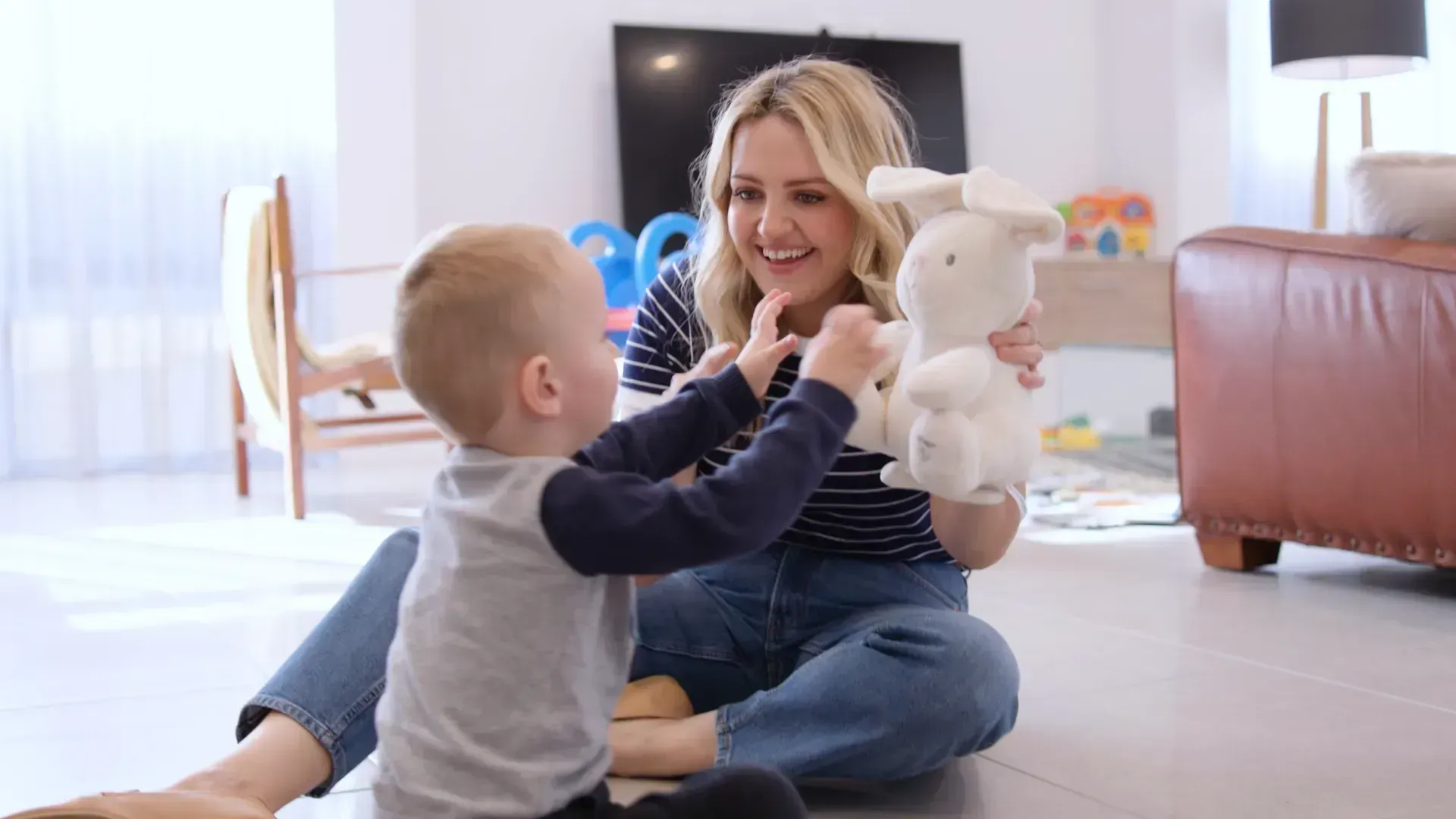 Laura Coates playing with her son Daniel